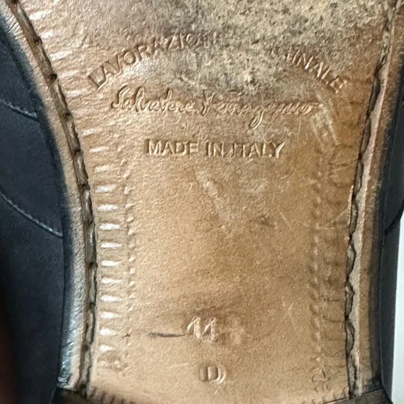 Salvatore Ferragamo Black Leather Tassel Loafers